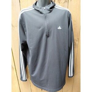 Adidas Climacool Track Jacket Mens Black 1/4 Zip Comfy Long Sleeve Running Large